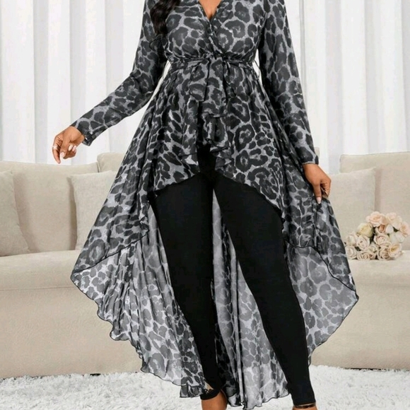 Leopard Print High-Low Dress - Picture 8 of 8